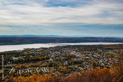 View of Beacon City in Autumn, Beacon, New York photo