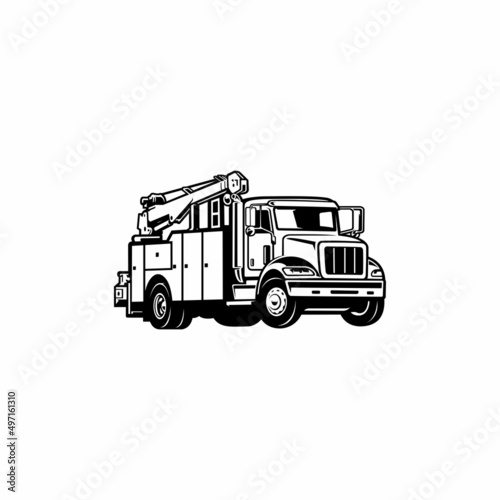 Service truck illustration vector