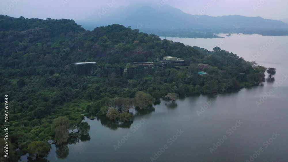 Aerial view of Sigiriya, a big lagoon with jungle in Sri Lanka Aerial view of Sigiriya, a big lagoon with jungle in Sri Lanka