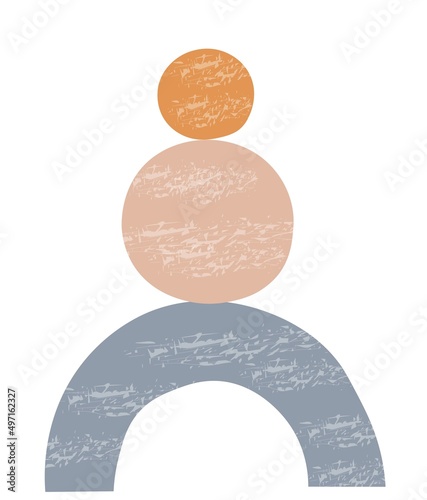 Boho balance poster with circles. Abstract modern illustration