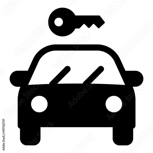 Car Sharing  Flat Icon Isolated On White Background