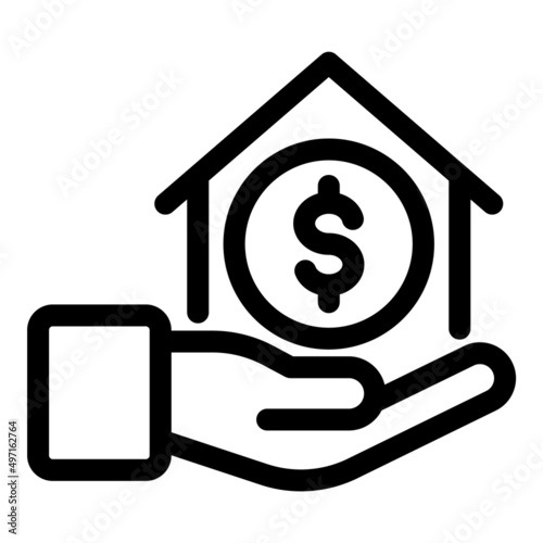 Home Rent Sale Dollar Flat Icon Isolated On White Background