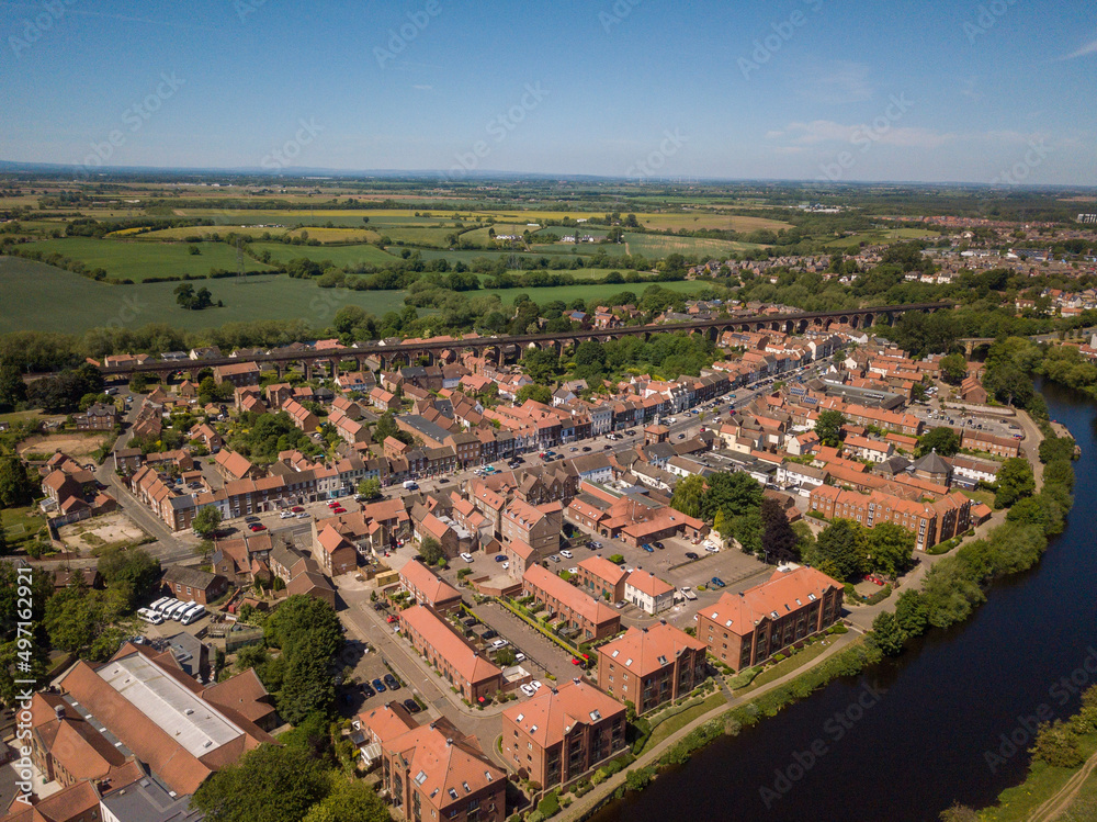 Ariel view of the river tees showing the market town of yarm