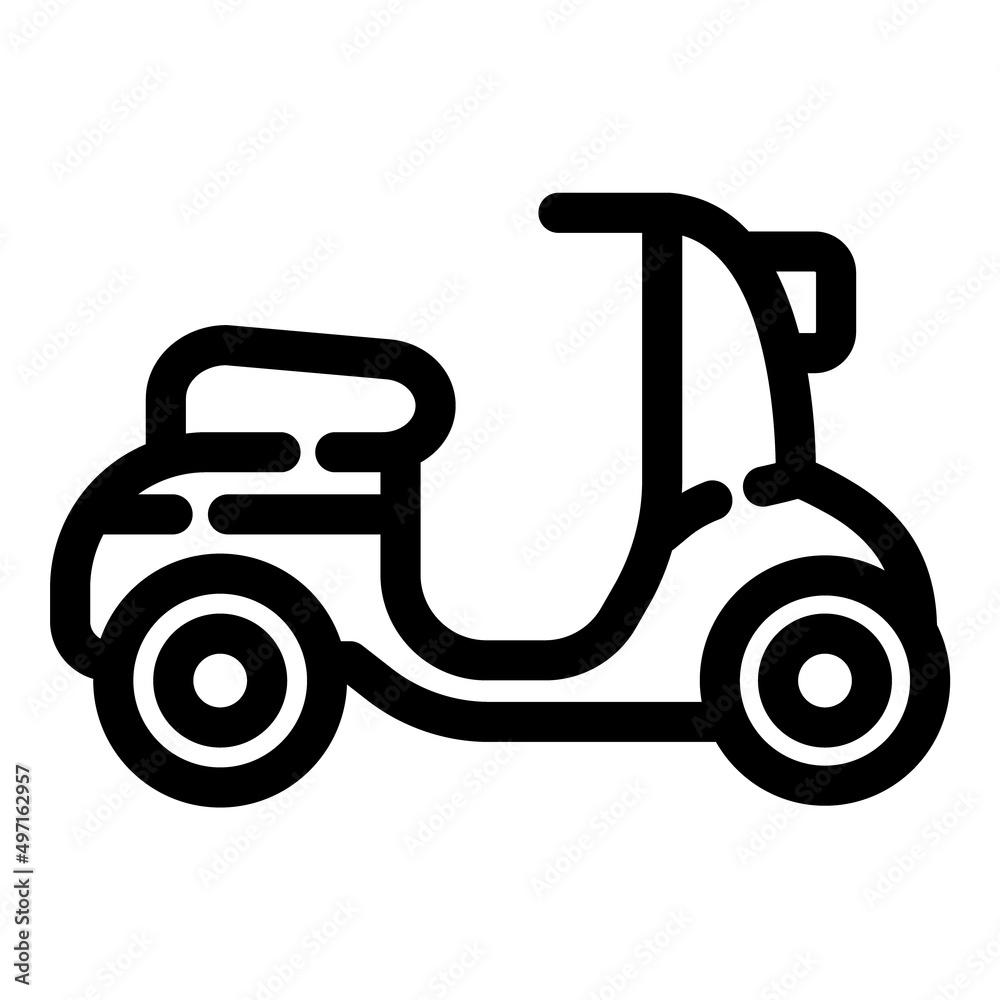 Scooter Flat Icon Isolated On White Background Scooter Flat Icon Isolated On White Background