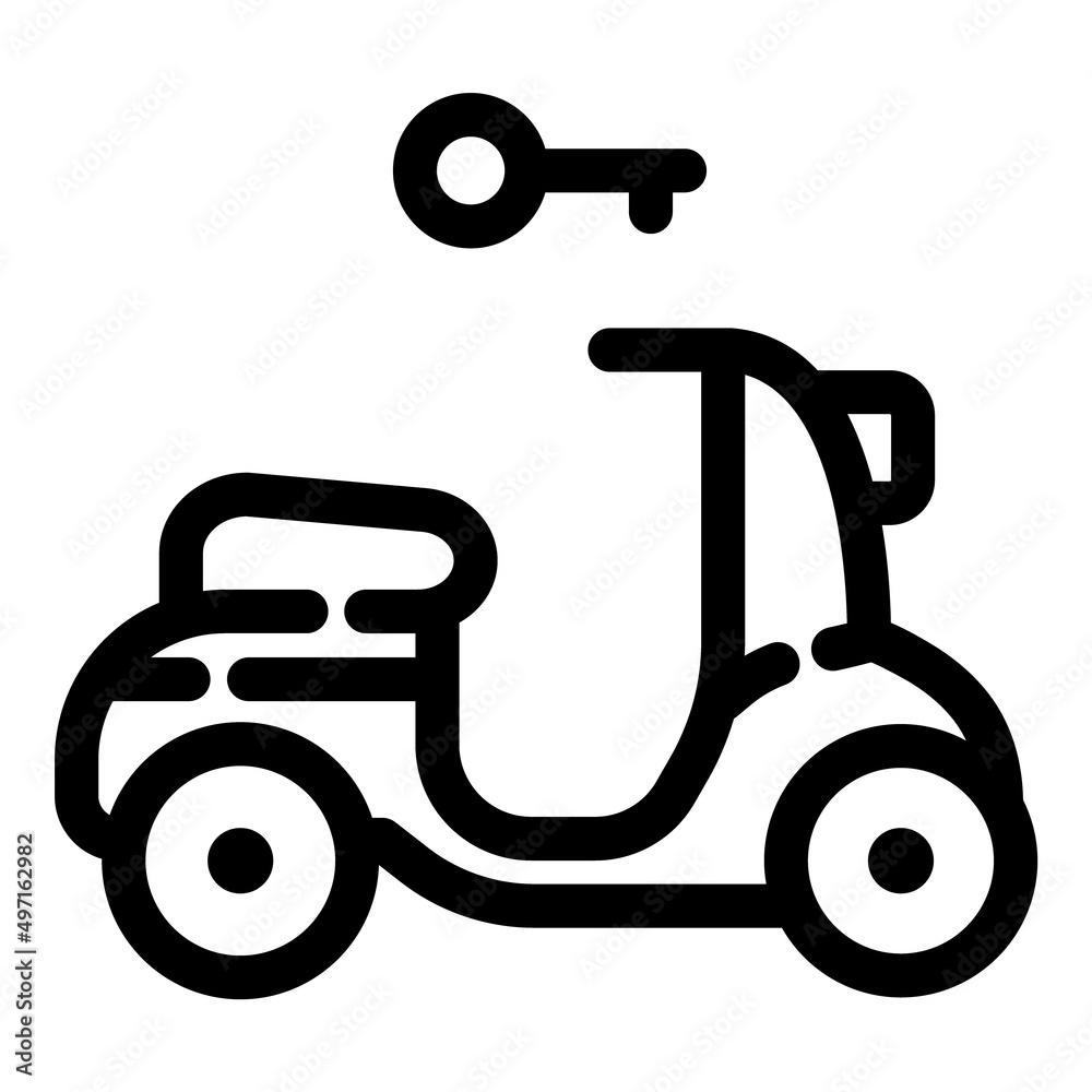 Scooter Rent Key Flat Icon Isolated On White Background Scooter Rent Key Flat Icon Isolated On White Background