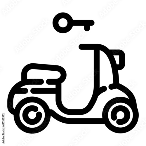 Scooter Rent Key Flat Icon Isolated On White Background