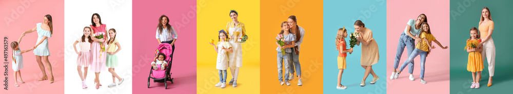 © Pixel-Shot - Collage with mothers and daughters on colorful background © Pixel-Shot - Collage with mothers and daughters on colorful background