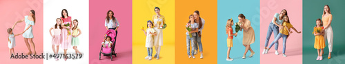 Collage with mothers and da...