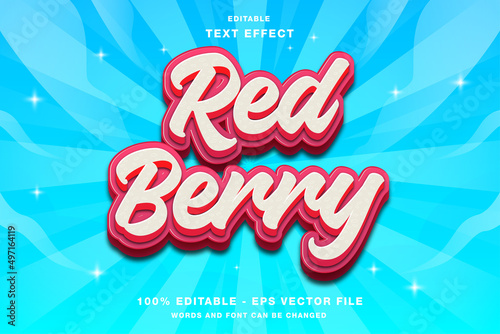 Red Berry 3D Editable Text Effect