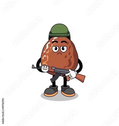 Cartoon of date fruit soldier