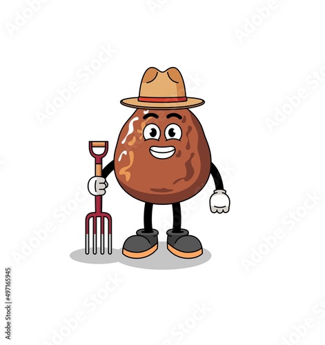 Cartoon mascot of date fruit farmer