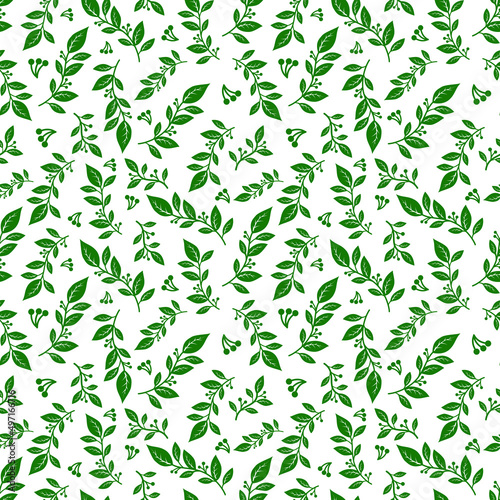 seamless green plant pattern for background  greeting card  packaging  texture  fabric pattern  wallpaper  wall decoration