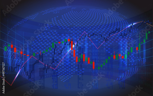 Stock market or forex trading graph in futuristic concept, Abstract global finance background, vector illustration