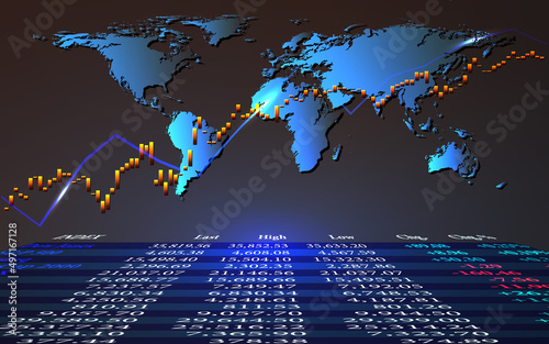 Stock market or forex trading graph in futuristic concept, Abstract global finance background,