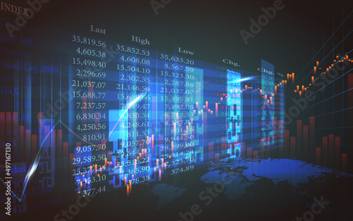 Stock market or forex trading graph in futuristic concept, Abstract global finance background.