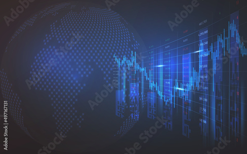 Financial trade concept. Stock market and exchange. Candle stick graph chart..