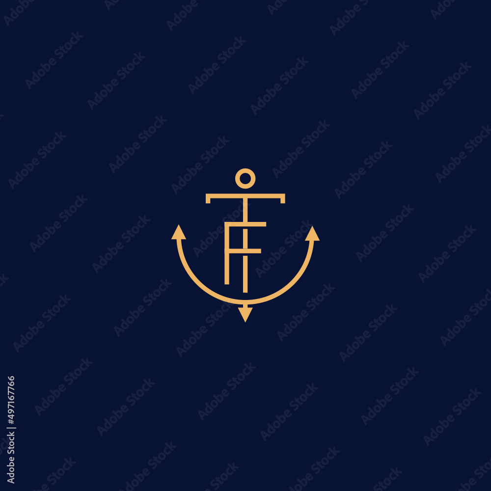 Monogram of Initial Letter TF FT Sailor Anchor Maritime Marine Ship Nautical Logo template Monogram of Initial Letter TF FT Sailor Anchor Maritime Marine Ship Nautical Logo template