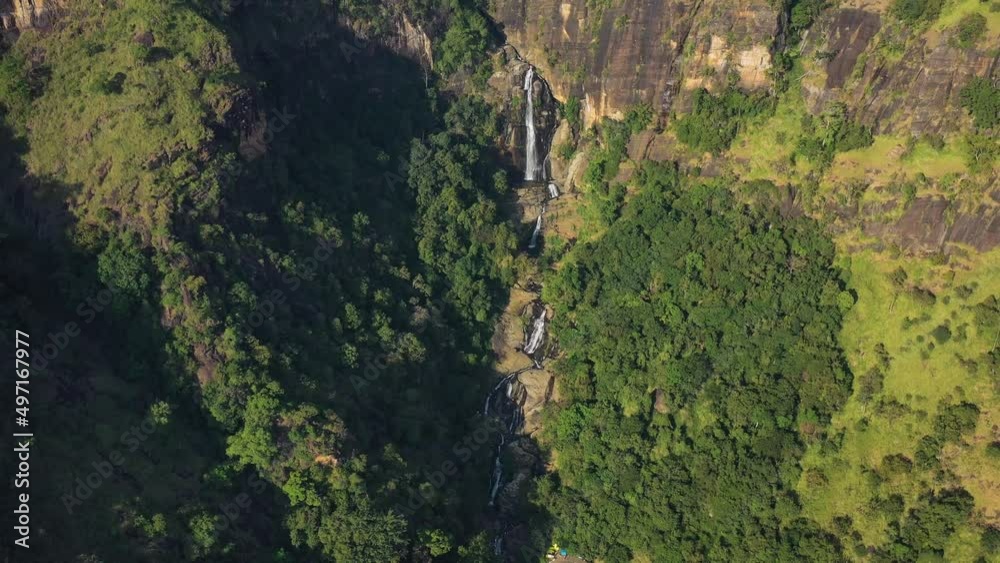Aerial view of Ravana Water Falls, Ella, Sri Lanka Aerial view of Ravana Water Falls, Ella, Sri Lanka