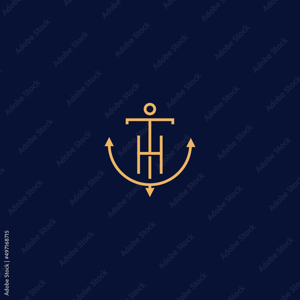 Monogram of Initial Letter TH HT Sailor Anchor Maritime Marine Ship Nautical Logo template Monogram of Initial Letter TH HT Sailor Anchor Maritime Marine Ship Nautical Logo template