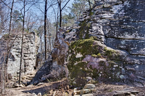 Boulders at Moss Rock Preserve in Hoover, Alabama, USA