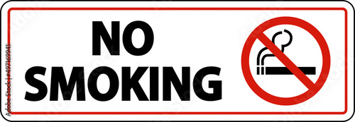No Smoking Sign On White Background