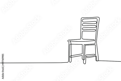Continuous one line drawing of chair. Vector illustration