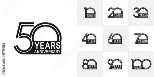 set of anniversary premium collection black color can be use for celebration event