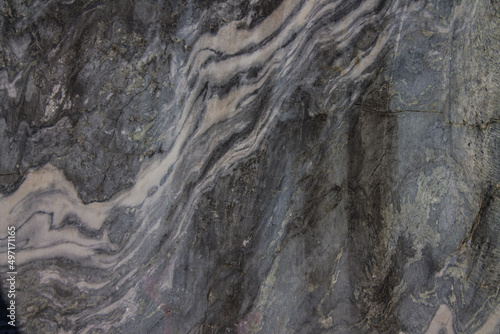 Ruskeala gray marble, cut texture, Ruskeala Mountain Park