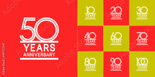 set of anniversary premium collection white color can be use for celebration event