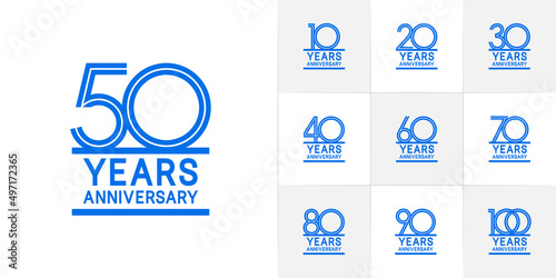 set of anniversary premium collection blue color can be use for celebration event