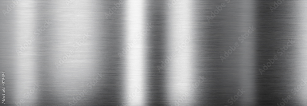 Fototapeta premium Silver metal background. Brushed metallic texture. 3d rendering