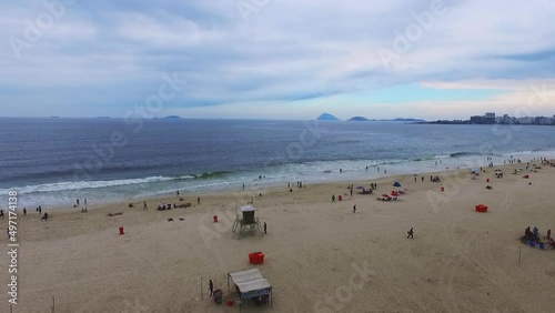 Aerial scene by the beach