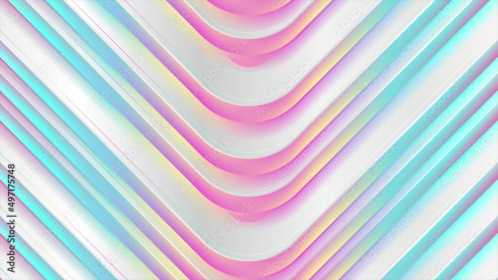 Holographic stripes geometric abstract tech motion background. Seamless ...