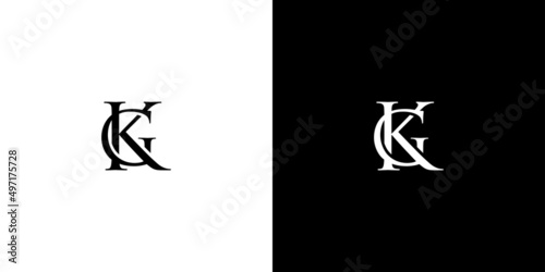 Simpe and unique  letter GK initials logo design