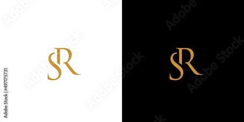 unique and luxury  letter SR initials logo design 1