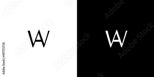Unique and modern letter WA initials logo design