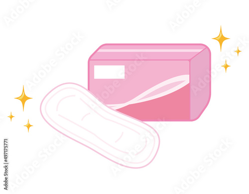 生理用ナプキン　生理用品　女性　イラスト