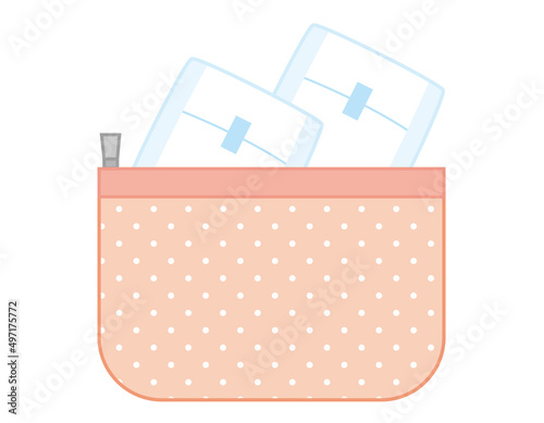 生理用ナプキン　生理用品　女性　イラスト