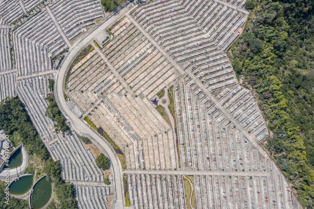 Naklejka premium Public cemetery in Hong Kong
