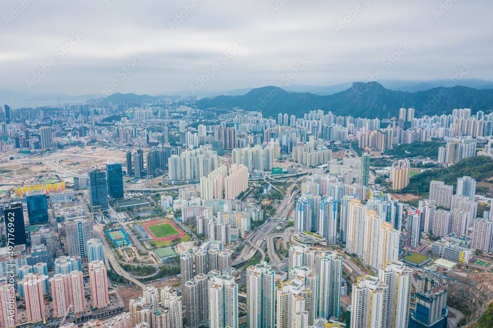 Fototapeta premium Residential buildings in Hong Kong