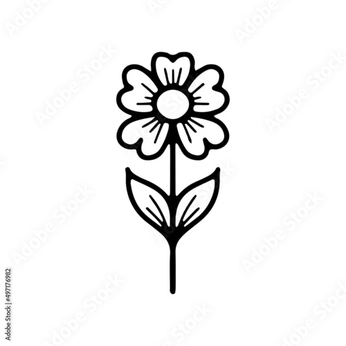 Cute flower in doodle style for different types of decoration  postcards  stickers. 