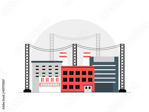 Industrial factory environment. Ai vector illustration