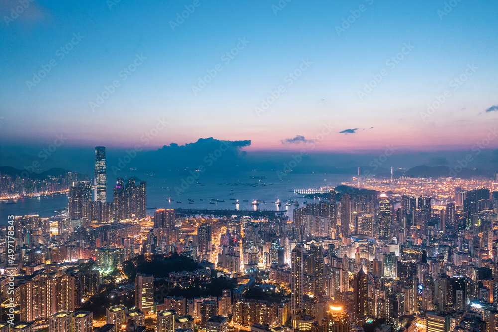 Night of Kowloon District, Hong Kong