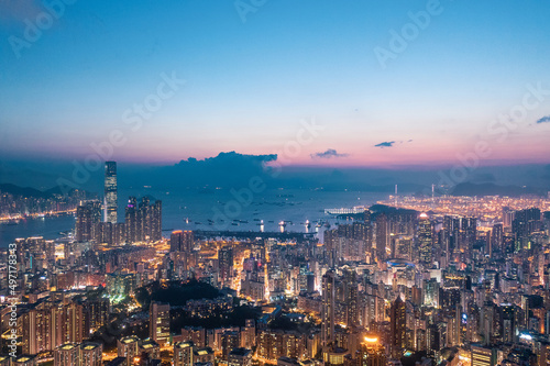 Night of Kowloon District, Hong Kong