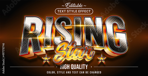 Editable text style effect - Rising Star text style theme.