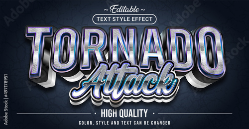Editable text style effect - Tornado Attack text style theme.