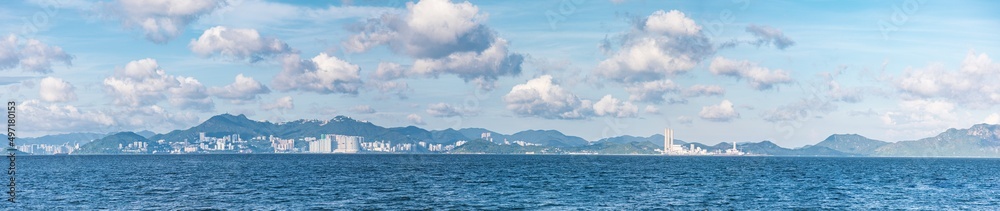 Power Plant in distant, Lamma Island, Hong Kong