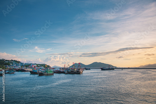 Photography Sunset moment at the dock area of Cheung Chau,  the outter island of Hong Kong