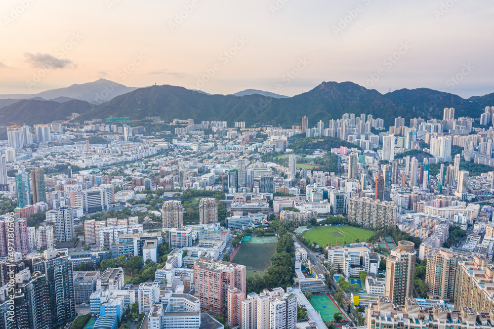 Sunset of Kowloon, cityscape