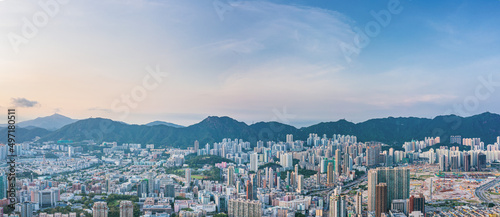 Photography Sunset of Kowloon, cityscape of Hong Kong